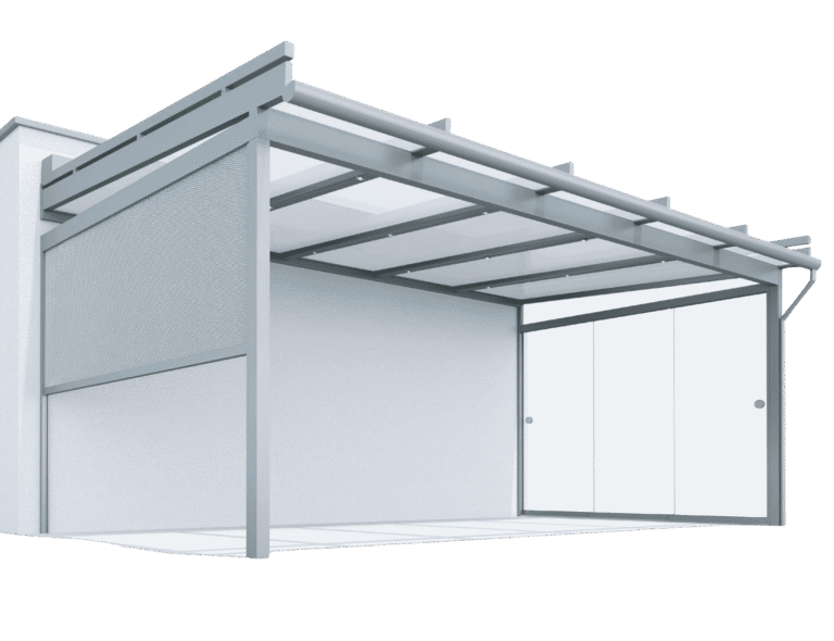 Abbildung des Glasdachs SGL 2 mit geradem Dachverlauf, belastbar bis 380 kg/m² Schneelast.