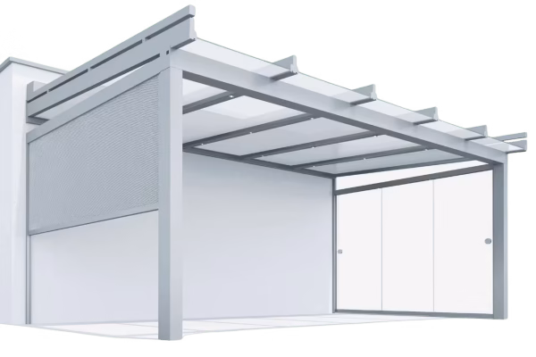 Glasdach SGL 3 an einem Wohnhaus mit geneigter Dachform, belastbar bis 380 kg/m² Schneelast.